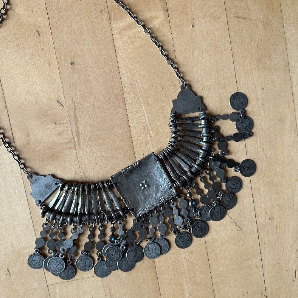 Portugal Coin, turquoise, silver necklace, GD - Picture 8 of 9